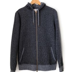 FAHERTY Dual Knit Organic Cotton Full Zip Charcoal Gray Hoodie S